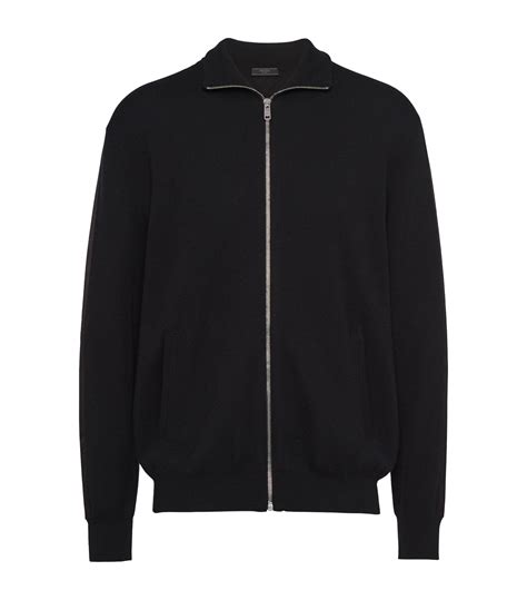 prada cashmere zip|prada cashmere cardigan.